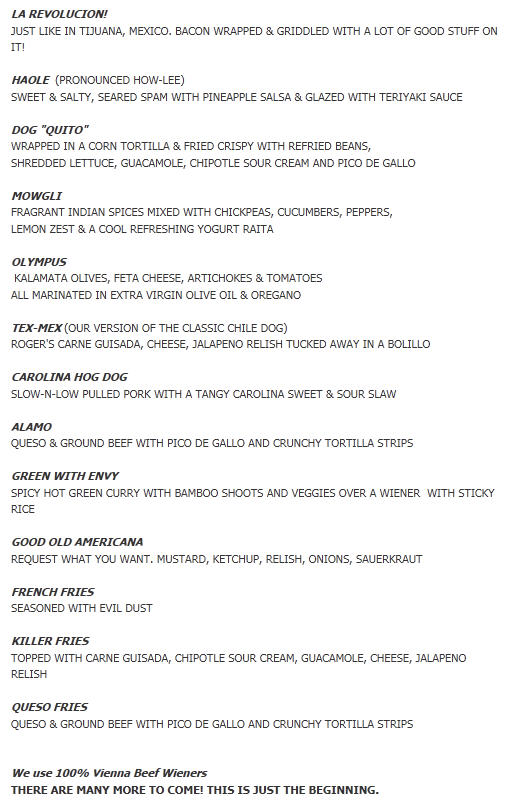 Evil Wiener trailer menu