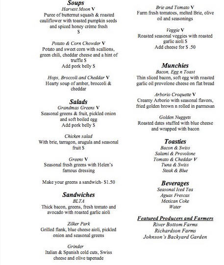 Ah La Cart trailer menu