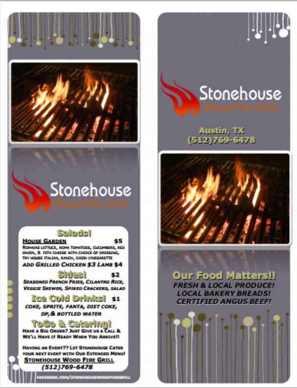 Stonehouse menu 1